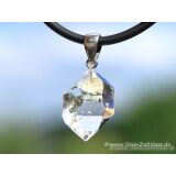 Herkimer Diamant Doppelender Kristall Anhänger Silberöse - AA-Sonderqualität - Rarität - ca. 3,5 cm x 1,6 cm x 1,5 cm