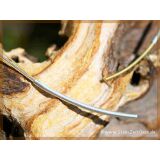 Stahlreifen / Halsreif mit Steckverschluss - stahlgrau / goldfarben - 4 dünne Kordeln (0,5 mm) - ca. 42 cm -