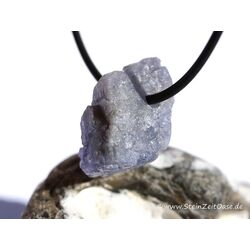Tansanit (Zoisit) Rohsteinform angetrommelt, gebohrt - Raritt - schne Qualitt - ca. 2,7 cm x 1,7 cm x 1,5 cm (Trommelstein)