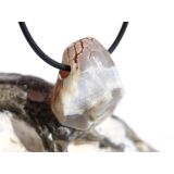 Schlangenhautachat Trommelstein gebohrt - Sonderqualität - ca. 2,7 cm x 2,2 cm x 1,6 cm