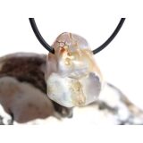 Schlangenhautachat Trommelstein gebohrt - Sonderqualität - ca. 2,7 cm x 2,2 cm x 1,6 cm