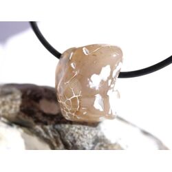 Schlangenhautachat Trommelstein gebohrt - Sonderqualit�t - ca. 2,1 cm x 2 cm x 1,6 cm