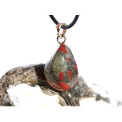 Vulkanjaspis Trommelstein Anhänger Öse Schmuckdose - Sonderqualität - ca. 3 cm x 1,5 cm x 0,9 cm