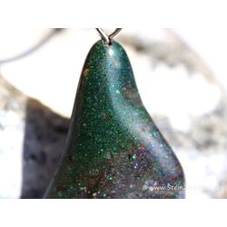 Honduras-Opal (Blackopal) XL Trommelstein Anhnger Silberse - Sonderqualitt - Raritt - ca. 4,4 cm x 1,8 cm x 0,9 cm (Fairer Handel / GKS)