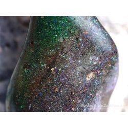 Honduras-Opal (Blackopal) XL Trommelstein Anhnger Silberse - Sonderqualitt - Raritt - ca. 4,4 cm x 1,8 cm x 0,9 cm (Fairer Handel / GKS)