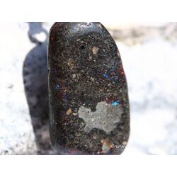 Honduras-Opal (Blackopal) Schmuckstein Cabochon Anhnger Silberse Dose - Sonderqualitt - Raritt - ca. 3,4 cm x 1,3 cm x 0,7 cm (Fairer Handel/GKS)