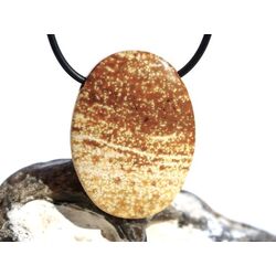 Aragonit-Calcit XXL Schmuckstein Cabochon / Scheibenstein gebohrt - Sonderqualit�t - ca. 4 cm x 3 cm x 0,9 cm