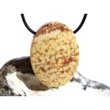 Aragonit-Calcit XXL Schmuckstein Cabochon / Scheibenstein gebohrt - Sonderqualität - ca. 4 cm x 3 cm x 1 cm