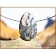 Zebra-Marmor Scheibenstein / Trommelstein gebohrt (Dolomit-Marmor / Marmor) - ca. 3 cm x 2 cm x 0,9 cm (GKS)