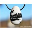Zebra-Marmor XL Scheibenstein / Trommelstein gebohrt (Dolomit-Marmor / Marmor) - Sonderqualität - ca. 3,7 cm x 2,4 cm x 1,4 cm