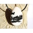 Zebra-Marmor XL Scheibenstein / Trommelstein gebohrt (Dolomit-Marmor / Marmor) - Sonderqualität - ca. 3,7 cm x 2,4 cm x 1,4 cm