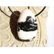 Zebra-Marmor XL Scheibenstein / Trommelstein gebohrt (Dolomit-Marmor / Marmor) - Sonderqualität - ca. 3,7 cm x 2,4 cm x 1,4 cm
