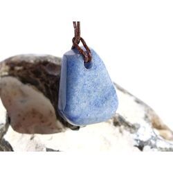 Blauquarz Schmuckstein / Scheibenstein gebohrt - Handarbeit - sch�ne Qualit�t - ca. 2,4 cm x 1,9 cm x 1 cm