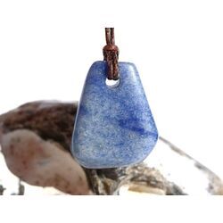 Blauquarz Schmuckstein / Scheibenstein gebohrt - Handarbeit - sch�ne Qualit�t - ca. 2,4 cm x 1,9 cm x 1 cm