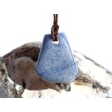 Blauquarz Schmuckstein / Scheibenstein gebohrt -...