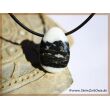 Zebra-Marmor Scheibenstein gebohrt (Dolomit-Marmor / Marmor) - schöne Qualität - ca. 2,7 cm x 1,8 cm x 0,8 cm (GKS)