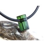 Turmalin grün (Verdelith) Kristallstab / Schmuckstein gebohrt gebohrt - AAA-Sonderqualität - Rarität - ca. 1,1 cm x 0,6 cm x 0,5 cm