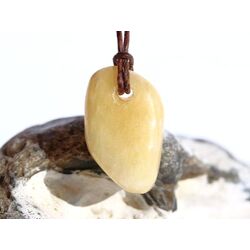 Calcit orange (Orangencalcit) Trommelstein gebohrt - ca. 2,5 cm x 1,5 cm x 1,2 cm