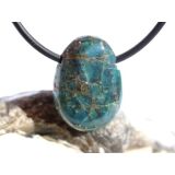Apatit blau natur Trommelstein gebohrt - ca. 2,2 cm x 1,6 cm x 0,8 cm