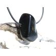 Jade schwarz (Chalkopyrit-Nephrit) Trommelstein gebohrt - Rarität - ca. 3,3 cm x 2,1 cm x 1,9 cm
