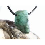 Smaragd Schmuckstein gebohrt (Beryll) - Rarität - ca. 2,6 cm x 1,7 cm x 1,2 cm
