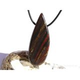 Tigereisen XXXL Schmuckstein / Scheibenstein gebohrt - AA-Sonderqualität - Handarbeit - ca. 5,8 cm x 2,2 cm x 0,7 cm