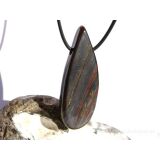 Tigereisen XXXL Schmuckstein / Scheibenstein gebohrt - AA-Sonderqualität - Handarbeit - ca. 5,8 cm x 2,2 cm x 0,7 cm