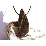 Tigereisen XXXL Schmuckstein / Scheibenstein gebohrt - AA-Sonderqualität - Handarbeit - ca. 5,8 cm x 2,2 cm x 0,7 cm