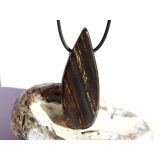 Tigereisen XXXL Schmuckstein / Scheibenstein gebohrt - AA-Sonderqualität - Handarbeit - ca. 5,8 cm x 2,2 cm x 0,7 cm