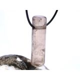 Rauchquarz hell XXL Schmuckstein Zylinder gebohrt - Sonderqualität - Handarbeit - ca. 4,8 cm x 1,4 cm