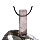Rauchquarz hell XXL Schmuckstein Zylinder gebohrt - Sonderqualität - Handarbeit - ca. 4,8 cm x 1,4 cm