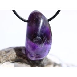 Amethyst dunkel Trommelstein / Schmuckstein gebohrt - schne Qualitt - ca. 3,4 cm x 1,8 cm x 1,5 cm