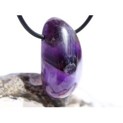 Amethyst dunkel Trommelstein / Schmuckstein gebohrt - schne Qualitt - ca. 3,4 cm x 1,8 cm x 1,5 cm