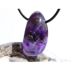 Amethyst dunkel Trommelstein / Schmuckstein gebohrt - schne Qualitt - ca. 3,4 cm x 1,8 cm x 1,5 cm