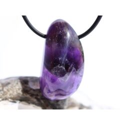 Amethyst dunkel Trommelstein / Schmuckstein gebohrt - schne Qualitt - ca. 3,4 cm x 1,8 cm x 1,5 cm