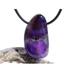 Amethyst dunkel Trommelstein / Schmuckstein gebohrt - schne Qualitt - ca. 3,4 cm x 1,8 cm x 1,5 cm