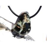 Chromopal (Opal-Chalcedon) Trommelstein gebohrt - Sonderqualität - Rarität - ca. 2,5 cm x 1,9 cm x 1,3 cm