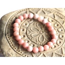 Andenopal rosa (Pinkopal) Armband / Kugelarmband - Kugeln 8 mm - ca. 19 cm