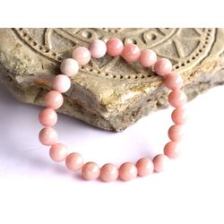 Andenopal rosa (Pinkopal) Armband / Kugelarmband - Kugeln 8 mm - ca. 19 cm