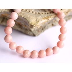 Andenopal rosa (Pinkopal) Armband / Kugelarmband - Kugeln 8 mm - ca. 19 cm