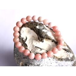 Andenopal rosa (Pinkopal) Armband / Kugelarmband - Kugeln 8 mm - ca. 19 cm