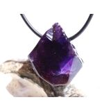 Amethyst dunkel "Morion" Kristallspitze / Rohstein angetrommelt, gebohrt - AA-Sonderqualität - ca. 2,7 cm x 2,3 cm x 2,2 cm