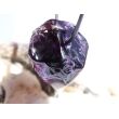Amethyst dunkel "Morion" Kristallspitze / Rohstein angetrommelt, gebohrt - AA-Sonderqualität - ca. 2,7 cm x 2,3 cm x 2,2 cm