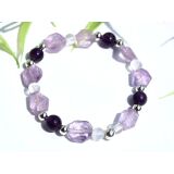 Amethyst hell / dunkel und Bergkristall Armband - Armband...