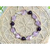 Amethyst hell / dunkel und Bergkristall Armband - Armband...