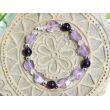 Amethyst hell / dunkel und Bergkristall Armband - Armband Kugeln 6-8 mm / Schmucksteine facettiert - Sonderqualität - ca. 19 cm