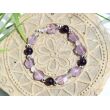Amethyst hell / dunkel und Bergkristall Armband - Armband Kugeln 6-8 mm / Schmucksteine facettiert - Sonderqualität - ca. 19 cm