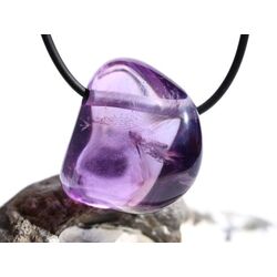 Amethyst mittelhell Regenbogenkristall Trommelstein / Schmuckstein gebohrt - AA-Sonderqualitt - ca. 3 cm x 2,5 cm x 2 cm