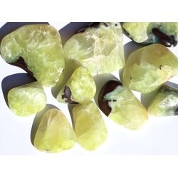 Prehnit gelb XXXL Trommelsteine - Sonderqualitt- ca. 5 cm / ca. 38 g/St  (Fairer Handel / GKS)