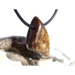 Bronzit Trommelstein / Schmuckstein gebohrt - Sonderqualit�t - ca. 2,8 cm x 1,8 cm x 1,1 cm
